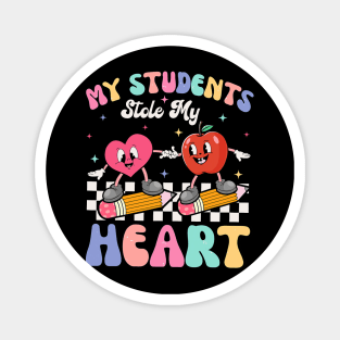 Teacher Valentines Day Retro My Students Stole My Heart Magnet